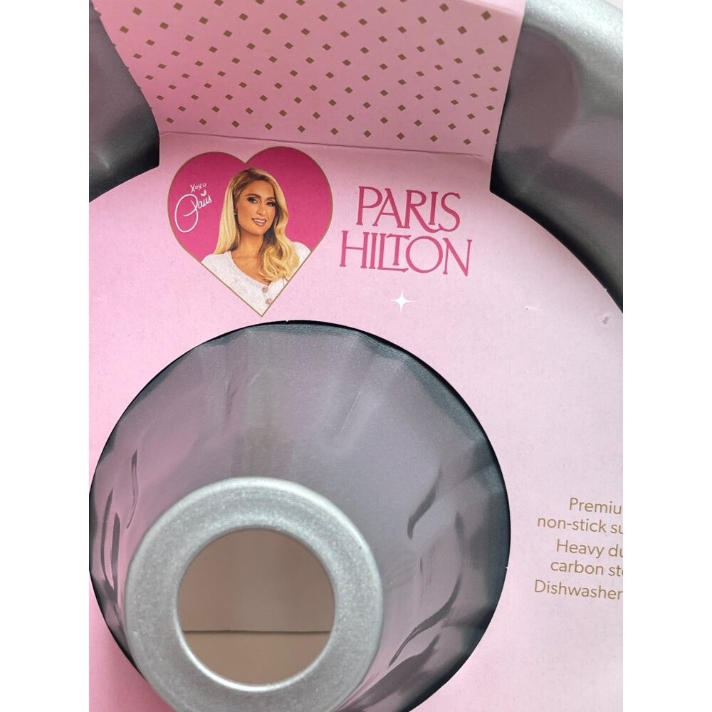Paris Hilton Fluted Cake Pan Non-Stick Heavy Duty Carbon Steel Pink - Picture 2 of 8